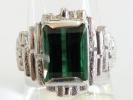 1円～　Pt900　グリーントルマリン4.26ct　#16号　9.0ｇ