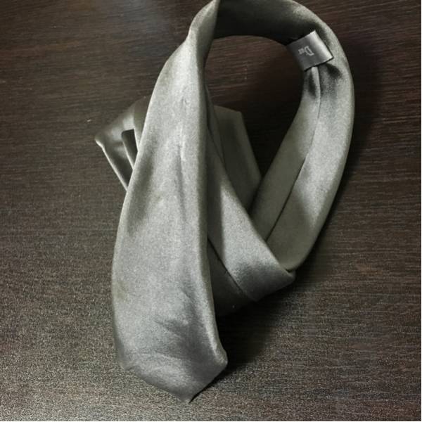 即決DIORHOMMEディオールオムネクタイシルクシルバー送料無料