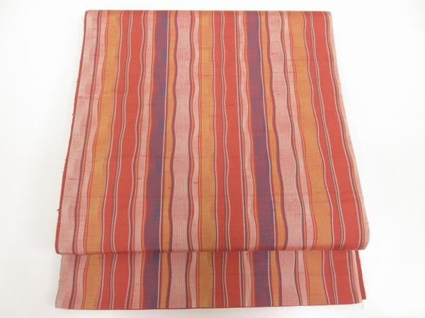 ドークブア■全通柄袋帯　よろけ間道　紬地　逸品　五しきや特選