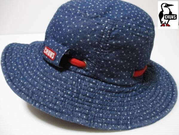 CHUMS シャンブレー ドット リング タゲット ハット デニム 帽子