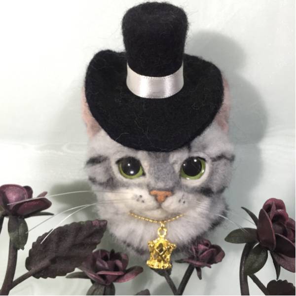 羊毛フェルト♪アメリカンショートヘア ブローチ♪猫 (=^ェ^=)