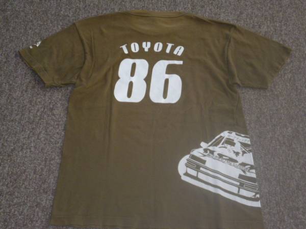 TOYOTA　AE86トレノ　Tシャツ　Lサイズ　色カーキ