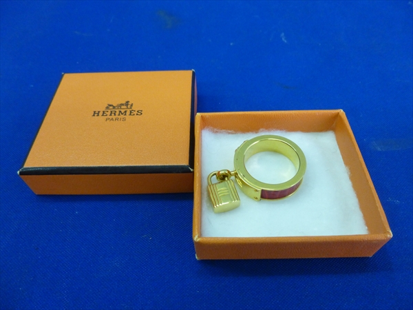 エルメス スカーフリング カデナ 赤 ゴールド HERMES ケリー