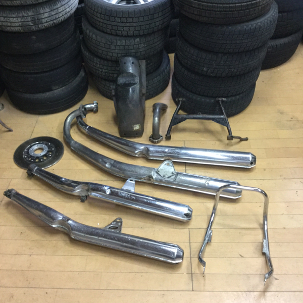 GT380 希少 純正マフラー タンデム 美品 当時物 GT380純正マフラーと