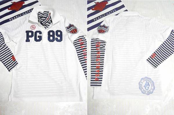 正規品 日本製 パーリーゲイツ ツアーモデル 半袖ポロ 白 ４ M