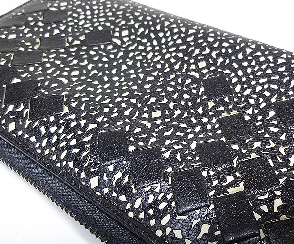 BOTTEGAVENETAボッテガヴェネタ ラウンドファスナー長財布 【中古】ボッテガ・ヴェネタ★ラウンドファスナー長財布★レザー 長財布