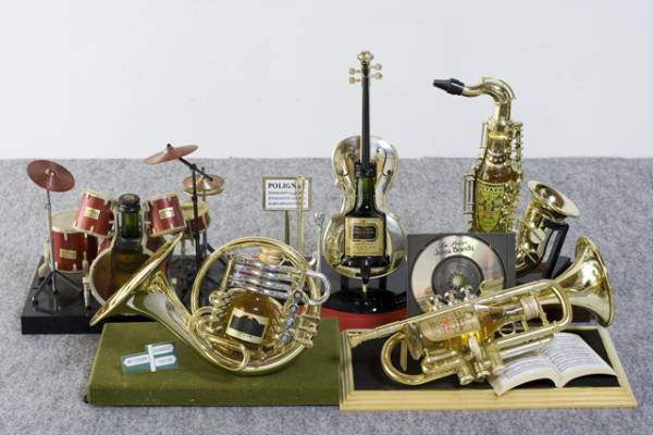 未開栓古酒｜お酒のミニチュアボトル｜楽器シリーズ5点セット