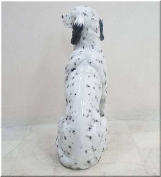 イタリア製】 陶器製犬の置物 ダルメシアン オブジェ イギリス 陶製