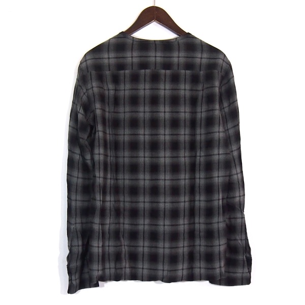 ラッドミュージシャン 13AW チェックノーカラーシャツ 44/LAD