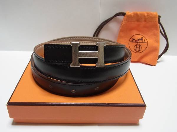 HERMES】エルメス Hベルト ブラック ☆未使用品☆HERMESレザーベルト