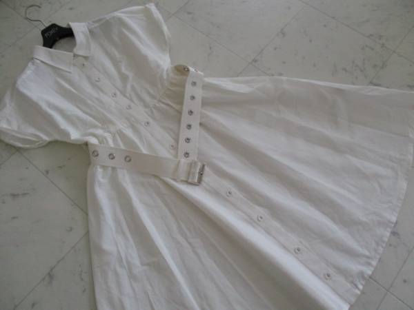 ダイアグラム　白　シャツワンピース　36