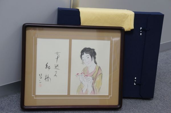 〈514〉竹久夢二　額入り　美品◆1円から