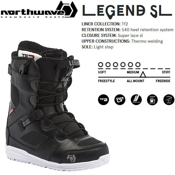 15-16 NORTHWAVE【LEGEND SL/BLACK】25.0cmノースウェイブ snowboard