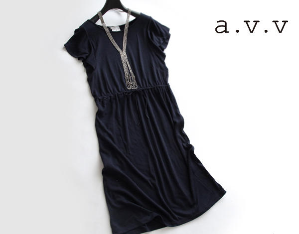 a.v.vミッシェルクラン■袖フリルカットソーワンピースNVL