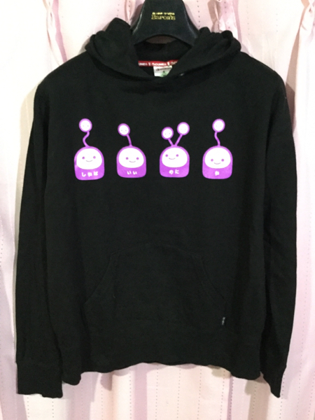 CUNE PRINT PULLOVER PARKA M くろ しねば いい のに ね