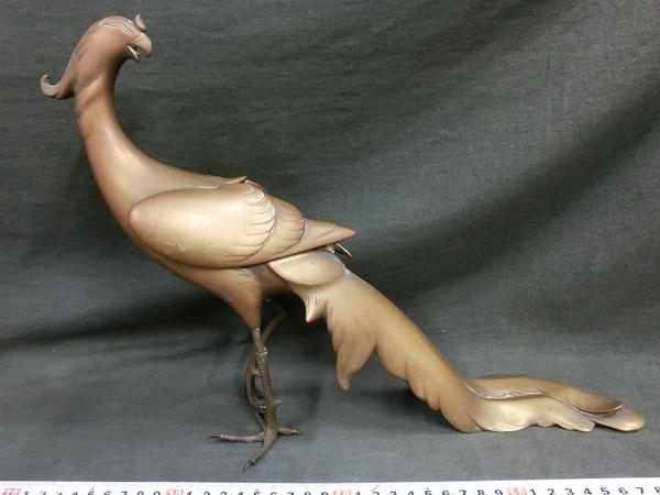A13909 海野勝民 芳洲 鋳銅 鳳凰 床置 1.8kg