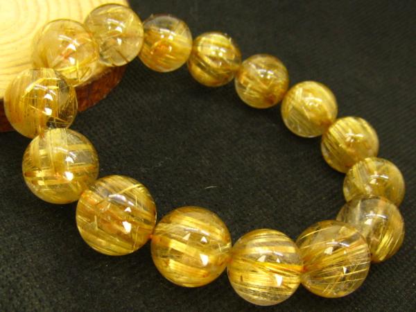 0801Q018天然石★【20A黄金タイチンルチル】ブレス15-16mm