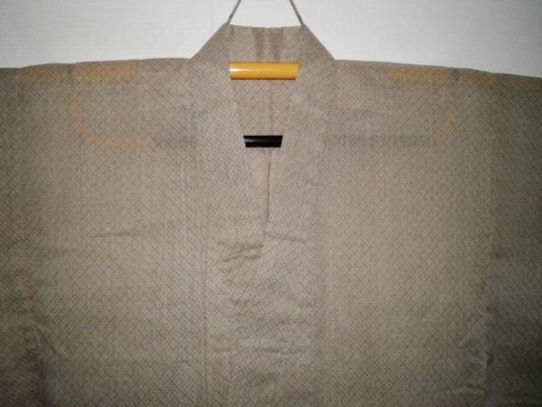 壱2954 テト麻近江上布男着物単衣 裄65丈146К霞細密絣芭蕉布色 こちら