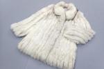 中古◆ブルーフォックス ハーフコート 9 白系 毛皮 リアルファー