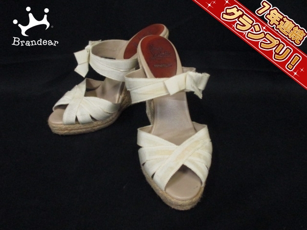 クリスチャンルブタン サンダル 36 レディース アイボリー