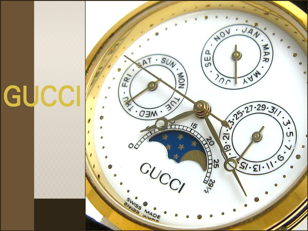 GUCCI グッチ シェリーライン 3カレンダー メンズ 時計 難あり
