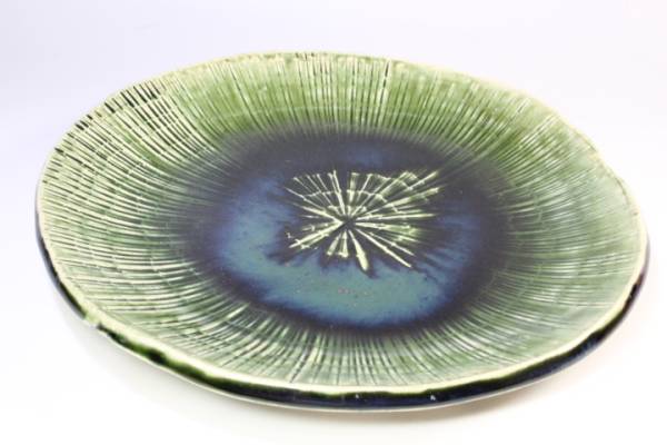 J-4465 織部刻文 加藤重高作 菓子皿 共箱 茶道具(織部)｜売買された 