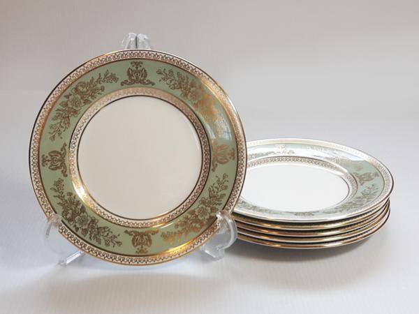 ウェッジウッド■コロンビア セージグリーン プレート 1級 6枚