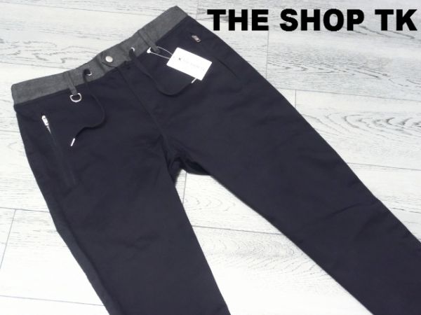 新品タケオキクチSHOPTKジョグパンツL紺PT0282