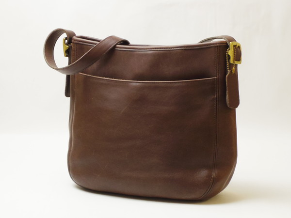 USA製 COACH オールドコーチ オールレザーショルダーバッグ BRN