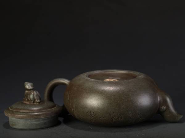 博物館箱 中国時代 紫砂朱泥急須 完品状態 朱泥 煎茶道具 唐物 中國
