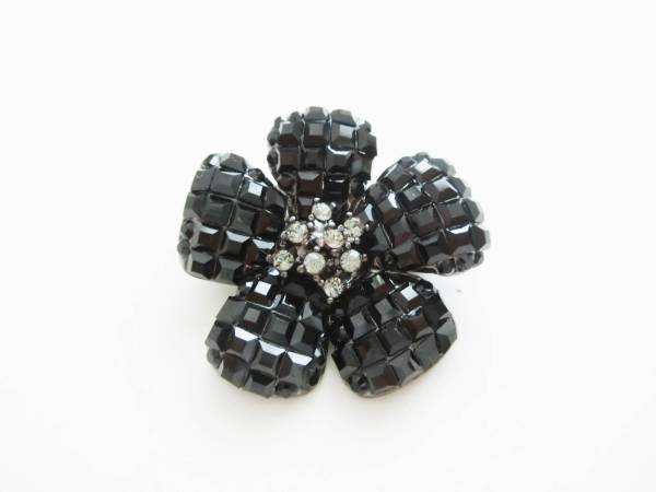 FOXEY 黒 お花 ブローチ フォクシー 今回売り切りの為格安出品！ ふ