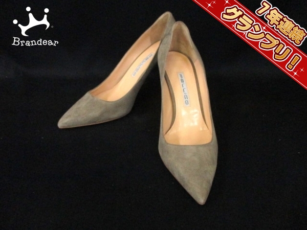 ペリーコ パンプス 37 レディース カーキ スエード PELLICO