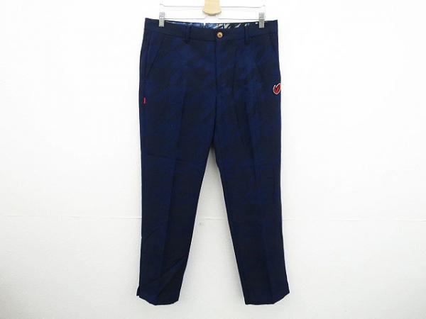 新品 パーリーゲイツ 千鳥柄シンプルハーフパンツ(6)LL/濃紺 29700