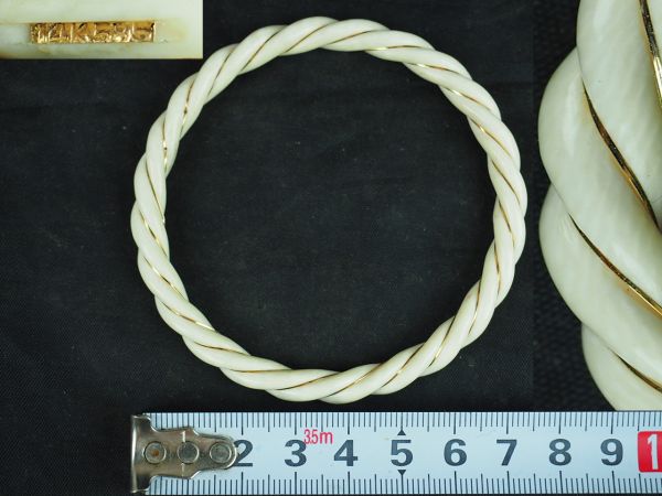 ジュエリー 象牙 バングル 1本は585 14K刻印有 Yahoo 象牙調