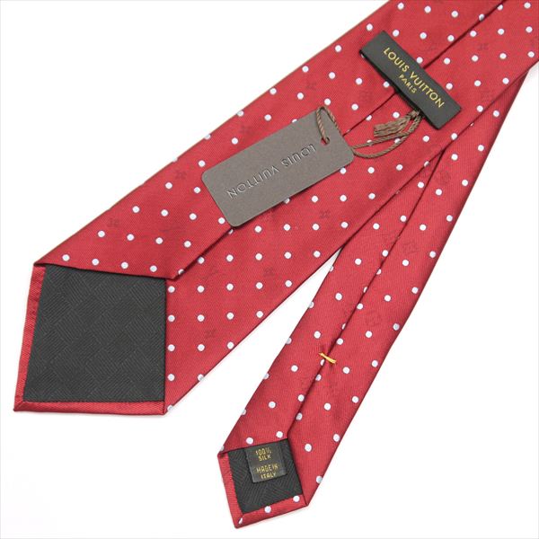 ネクタイ VUITTON LOUIS ルイヴィトン 赤 - モノグラム 美品 レッド
