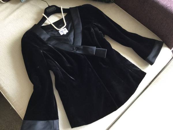ARMANIcollezioni☆シルクベロア豪華リボンJK18万 R8855イタリア製*最 ARMANIcollezioni☆シルクベロア豪華リボンJK18万 R8855イタリア製*最