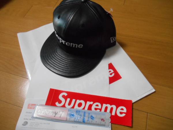 Supreme Leather Box Logo New Era 1/2 レザー キャップ 黒 岩田