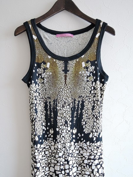 ミリアムオカリス MIRIAM OCARIZ*総柄ワンピース38*フリンジ0716(M  