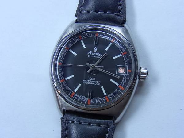 100円～良品スイス製ビンテージAromaアロマ メンズ 手巻き腕時計