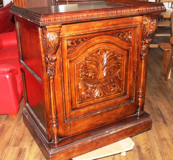 ☆　豪華！　木彫の演説台　スピーチ台　幅90cm　展示品　◆M-07