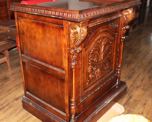 ☆　豪華！　木彫の演説台　スピーチ台　幅90cm　展示品　◆M-07