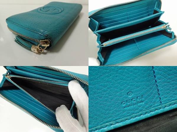 グッチ 長財布 ラウンドファスナー ソーホー パープルピンク レザー GG