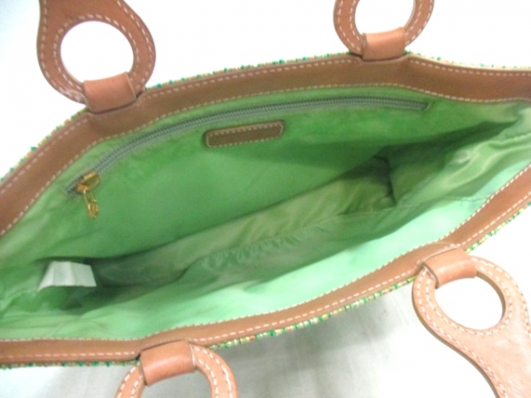 ハンティングワールド ハンドバッグ 化学繊維×レザー