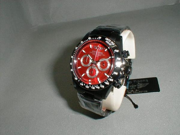 フライングタイガース ALLブラック クロノ レッド FTRDIPBK-RD