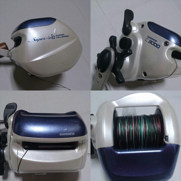 シマノ C3000 スーパー小船 中古リール PEライン付