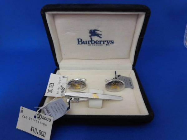 BURBERRY カフス タイピン セット SILVER925 バーバリー シルバー925