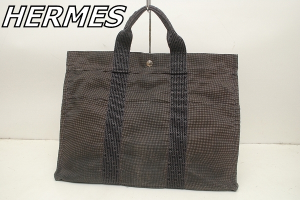 68A033N□ エルメス HERMES グレー エールラインMM トートバッグ 