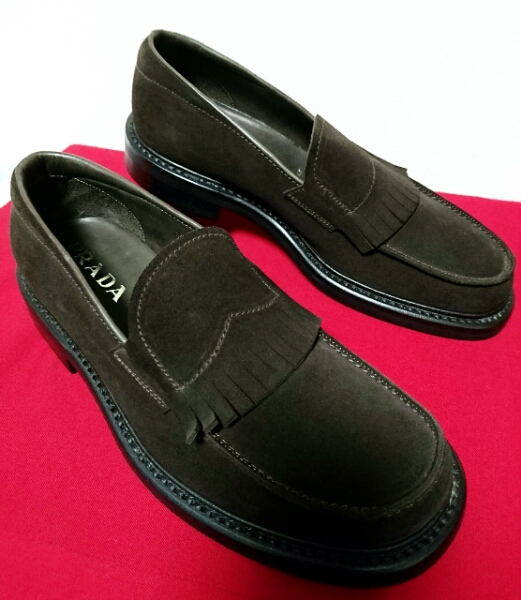 未使用 ITALY製 PRADA キルト ローファー 26cm/ferragamo tods