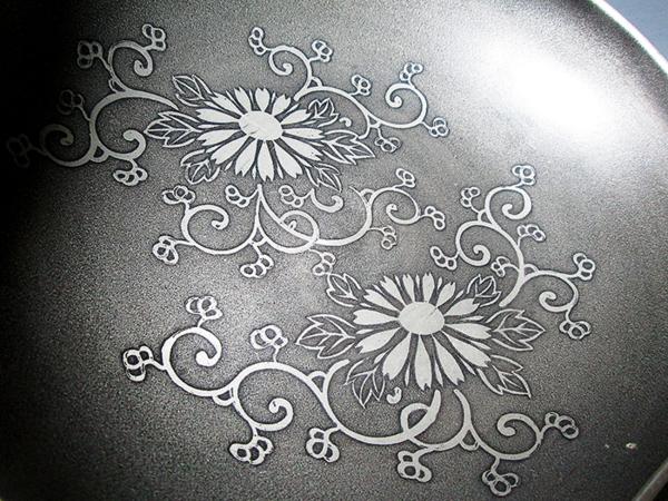 継心造 本錫菊花文菓子器