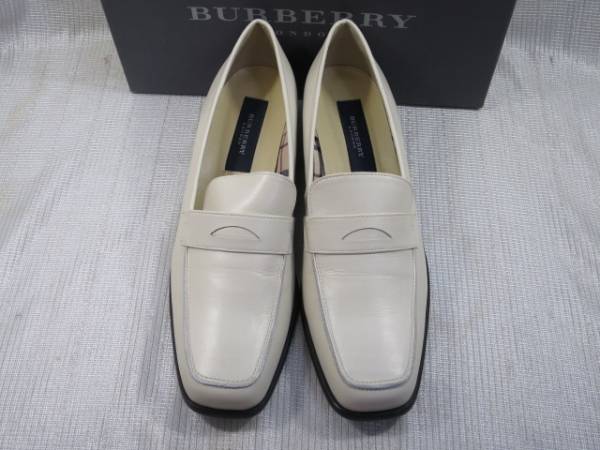 未使用☆BURBERRY バーバリー ローファー 革靴 シューズ 24.5 24.5cm